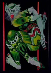 Diabeł, wg Baksta (część I), 1992 (akryl na płótnie) (zob. też 279212)